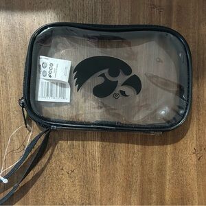 Clear Black Logo Wristlet Iowa Hawkeyes 7x5